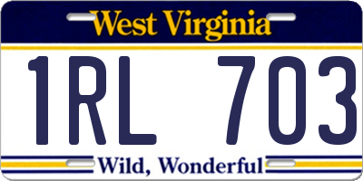 WV license plate 1RL703