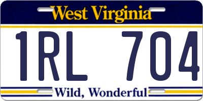 WV license plate 1RL704