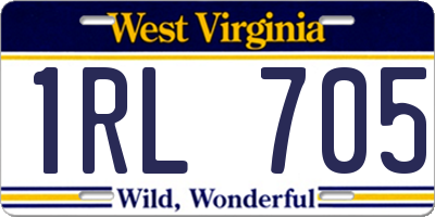 WV license plate 1RL705