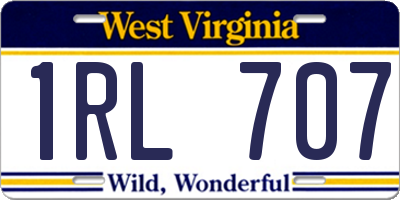 WV license plate 1RL707