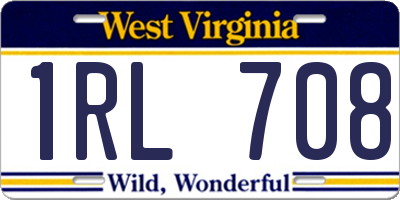 WV license plate 1RL708