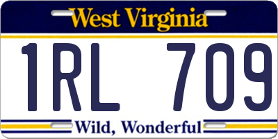 WV license plate 1RL709