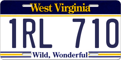 WV license plate 1RL710