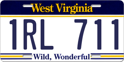 WV license plate 1RL711