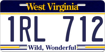 WV license plate 1RL712