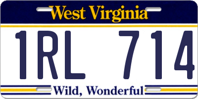WV license plate 1RL714