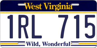 WV license plate 1RL715