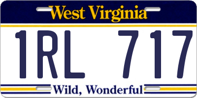 WV license plate 1RL717