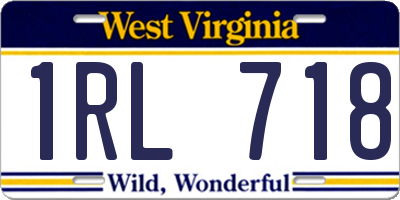WV license plate 1RL718