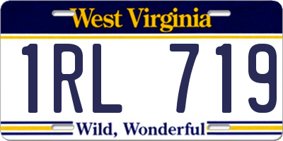 WV license plate 1RL719