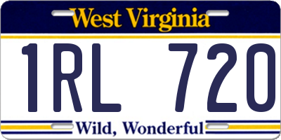 WV license plate 1RL720