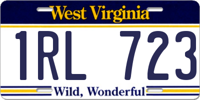 WV license plate 1RL723