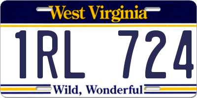 WV license plate 1RL724
