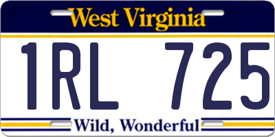 WV license plate 1RL725