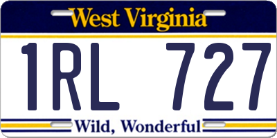 WV license plate 1RL727