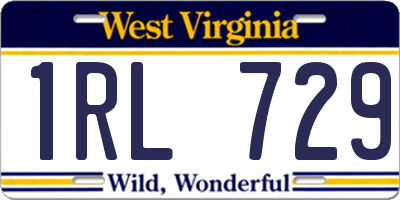 WV license plate 1RL729
