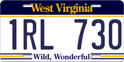 WV license plate 1RL730