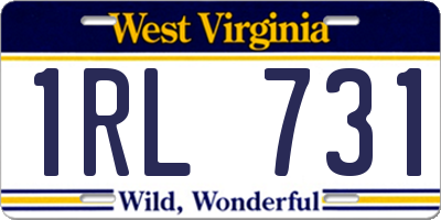 WV license plate 1RL731
