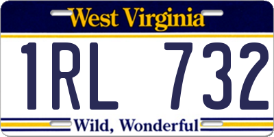 WV license plate 1RL732