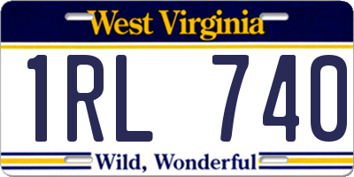 WV license plate 1RL740
