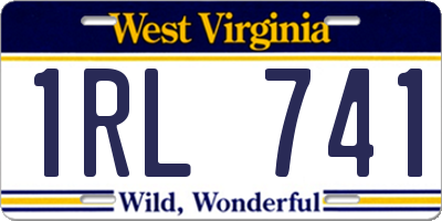 WV license plate 1RL741