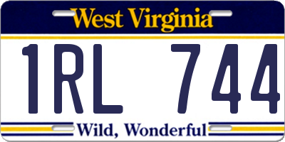 WV license plate 1RL744