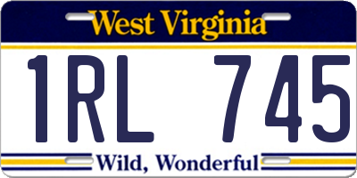 WV license plate 1RL745
