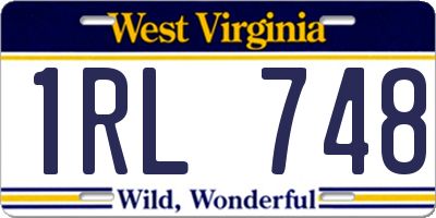 WV license plate 1RL748