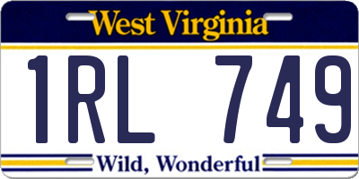WV license plate 1RL749