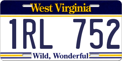 WV license plate 1RL752