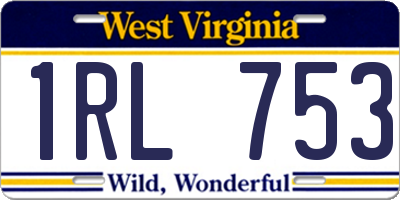 WV license plate 1RL753
