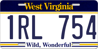 WV license plate 1RL754
