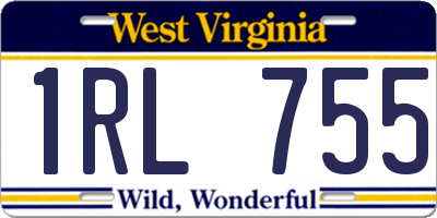 WV license plate 1RL755