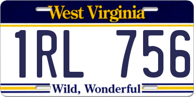 WV license plate 1RL756
