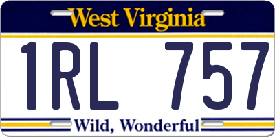WV license plate 1RL757