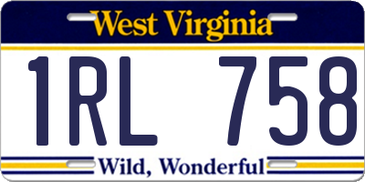 WV license plate 1RL758