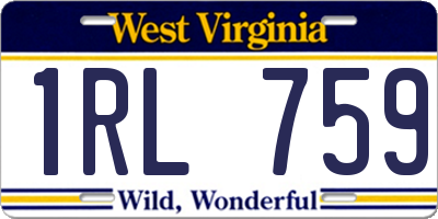 WV license plate 1RL759