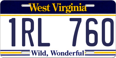 WV license plate 1RL760