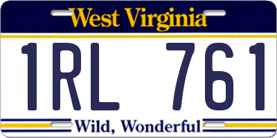 WV license plate 1RL761