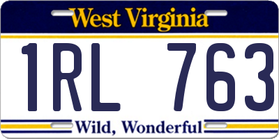 WV license plate 1RL763