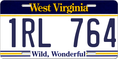 WV license plate 1RL764