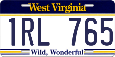 WV license plate 1RL765