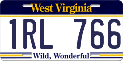 WV license plate 1RL766