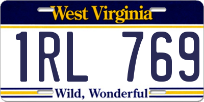 WV license plate 1RL769