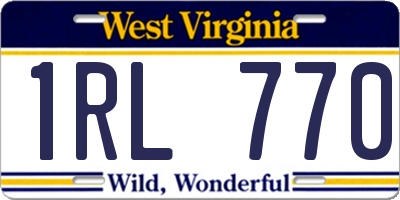 WV license plate 1RL770