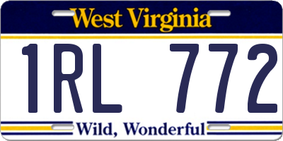 WV license plate 1RL772