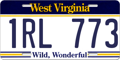 WV license plate 1RL773