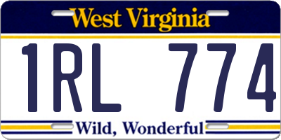 WV license plate 1RL774