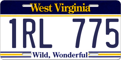 WV license plate 1RL775