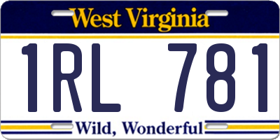 WV license plate 1RL781